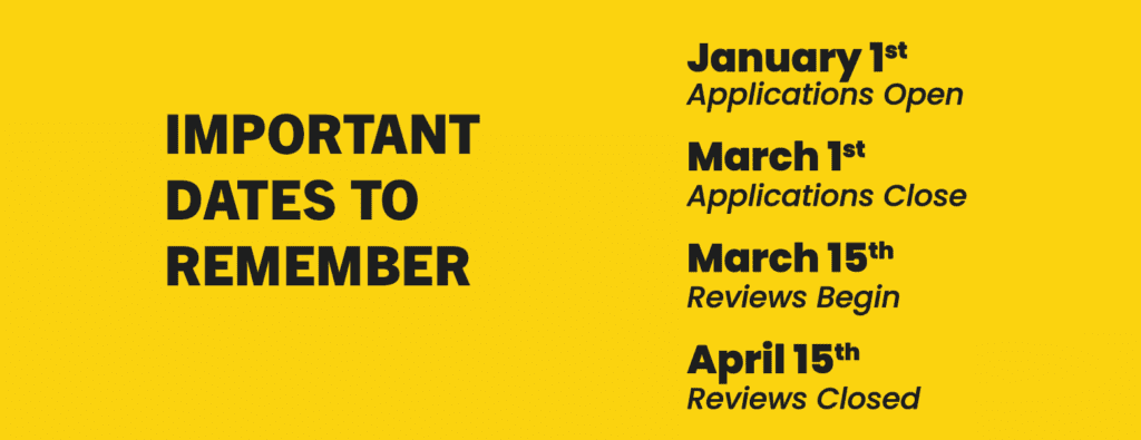 Important Dates for Scholarship Reviews